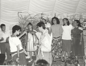 Tarek, right, dances during a Cultural Focus night in 1986