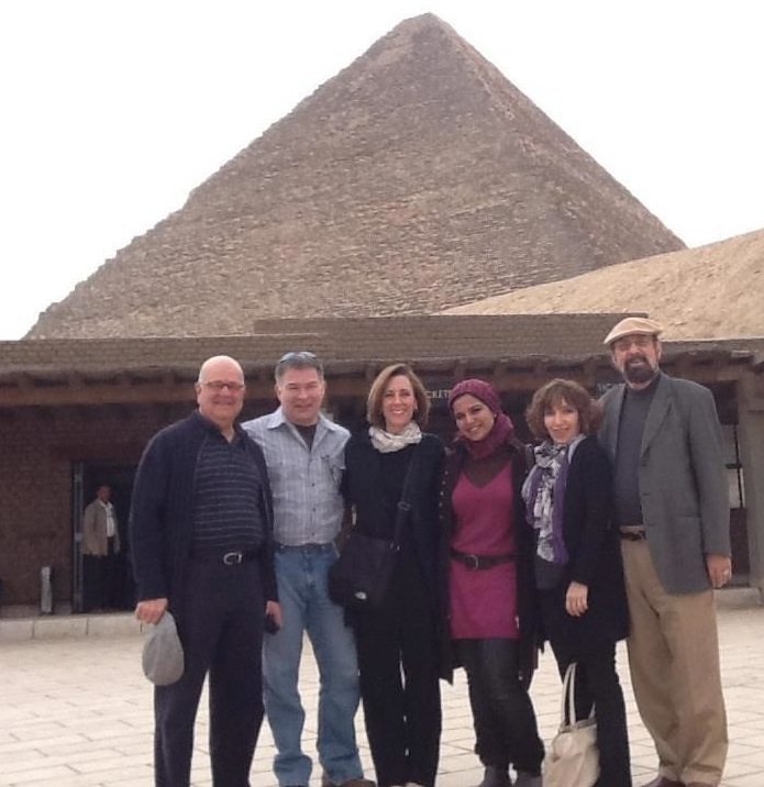 From left to right: Legacy Founder and President J.E. Rash, Legacy staff member Mitra Nafissian-Rash, Legacy alum Rania El-Khaffas, Karen McDonnell, Dr. Blaine Parrish, and Dr. Harold Robles